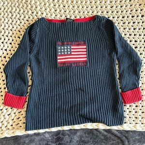 Ralph Lauren American Flag boat neck sweater